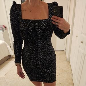 Joan Sequin Velvet Mini Dress